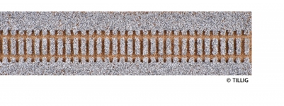 TILLIG 86557 - H0 Gleisbettung Elitegleis hell (grau), Länge 950 mm für Flexgleis (Stahlschwellen)